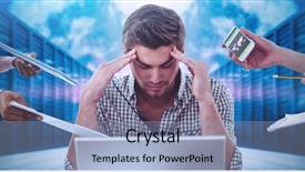  Presentation with stress at work - Slides with professional overwhelmed black woman - businessman stressed out at work background and a light blue colored foreground