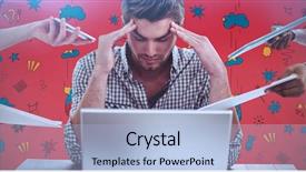  Presentation with doodles - Colorful theme enhanced with professional overwhelmed black woman - businessman stressed out at work backdrop and a light blue colored foreground