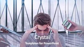  Presentation with stress at work - Beautiful theme featuring professional overwhelmed black woman - businessman stressed out at work backdrop and a  colored foreground