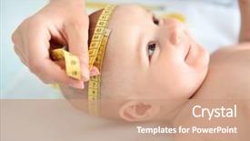  Presentation with pediatrician - Beautiful slides featuring professional pediatrician examining smiling baby backdrop and a coral colored foreground