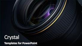  Presentation with lens - Slides enhanced with focus camera - professional photo lens closeup background and a black colored foreground
