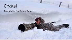  Presentation with winter weather - Cool new PPT layouts with professional photographer outdoor in winter on harsh weather backdrop and a light blue colored foreground