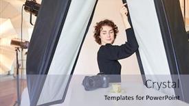  Presentation with illumination - Presentation design with professional-photographer-plans-illumination background and a light gray colored foreground