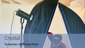  Presentation with product - Presentation featuring professional-photographer-takes-product-photo background and a teal colored foreground