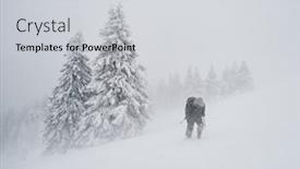  Presentation with backpack - Colorful presentation theme enhanced with professional-photographer-with-backpack-going backdrop and a light gray colored foreground