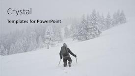  Presentation with backpack - Amazing slide set having professional-photographer-with-backpack-going backdrop and a light gray colored foreground