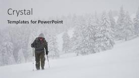  Presentation with backpack - Theme consisting of professional-photographer-with-backpack-going background and a  colored foreground