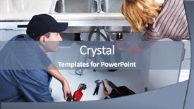  Presentation with plumbing - Colorful slide set enhanced with professional plumber plumbing repair service backdrop and a ocean colored foreground