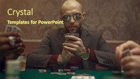  Presentation with poker - Slides having professional-poker-player-playing background and a tawny brown colored foreground
