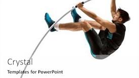  Presentation with pole - Presentation design with professional-pole-vaulter-isolated background and a white colored foreground