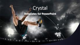  Presentation with pole - Presentation design consisting of professional-pole-vaulter-training background and a wine colored foreground