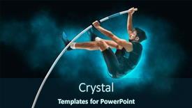  Presentation with professional training - Slides featuring professional-pole-vaulter-training background and a ocean colored foreground