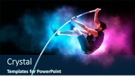  Presentation with professional training - Theme featuring professional-pole-vaulter-training background and a ocean colored foreground