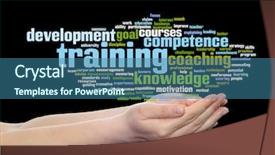  Presentation with career development - Beautiful PPT theme featuring professional positive discipline - concept or conceptual training coaching backdrop and a  colored foreground