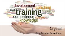  Presentation with professional development - Presentation design enhanced with professional positive discipline - concept or conceptual training coaching background and a coral colored foreground
