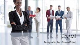  Presentation with discipline - Theme enhanced with professional positive discipline - portrait of black african business background and a light blue colored foreground