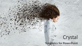  Presentation with girl mento - Slide deck consisting of professional presentations - young attractive blond girl background and a  colored foreground