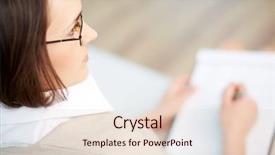  Presentation with record keeping - Slide set having professional psychiatrist keeping record background and a lemonade colored foreground