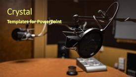  Presentation with complete - Presentation theme with professional-recording-studio-complete background and a wine colored foreground