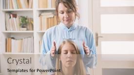  Presentation with reiki - Amazing presentation design having professional-reiki-healer-doing-reiki backdrop and a coral colored foreground
