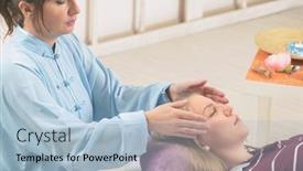  Presentation with reiki - Colorful slides enhanced with professional-reiki-healer-doing-reiki backdrop and a light blue colored foreground