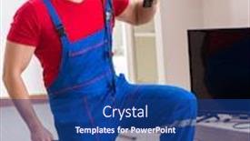  Presentation with mechanical engineering engineer tools - Slide deck featuring professional-repair-engineer-repairing-broken background and a ocean colored foreground