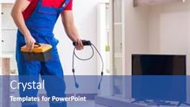  Presentation with mechanical engineering engineer tools - Amazing slide set having professional-repair-engineer-repairing-broken backdrop and a ocean colored foreground