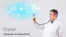  Presentation with investigate - Beautiful slides featuring professional researcher investigate the results backdrop and a white colored foreground