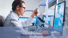  Presentation with research engineer - Cool new theme with professional-scientist-is-working backdrop and a teal colored foreground