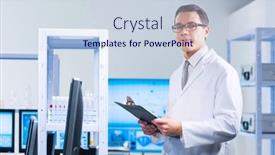  Presentation with research engineer - PPT theme consisting of professional-scientist-is-working background and a lemonade colored foreground