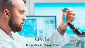  Presentation with genetic research - PPT layouts having professional-scientist-is-working background and a light blue colored foreground