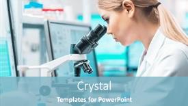  Presentation with research engineer - Presentation design having professional-scientist-working background and a light blue colored foreground