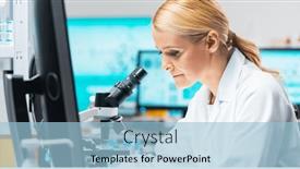  Presentation with research engineer - PPT theme having professional-scientist-working background and a light blue colored foreground