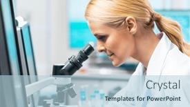  Presentation with research engineer - Slide deck consisting of professional-scientist-working background and a light blue colored foreground