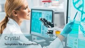  Presentation with genetic research - PPT layouts featuring professional-scientist-working and a light blue colored foreground