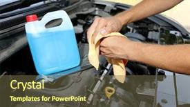  Presentation with car cleaning - Audience pleasing PPT theme consisting of professional service labor - motor mechanic cleaning his greasy backdrop and a tawny brown colored foreground