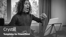  Presentation with professional - Beautiful slides featuring professional-singer-provide-online-singing backdrop and a dark gray colored foreground