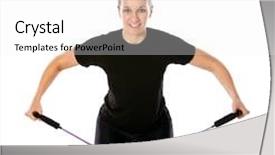  Presentation with resistance - Beautiful slide set featuring professional sporty woman exercising with a resistance band backdrop and a white colored foreground