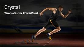  Presentation with professional training - Audience pleasing presentation design consisting of professional-sprinter-training backdrop and a dark gray colored foreground