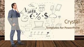  Presentation with professional - PPT layouts with professional standing by business icon background and a cream colored foreground