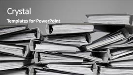  Presentation with files - Amazing slides having professional stress - overwelming number of files stacked backdrop and a gray colored foreground