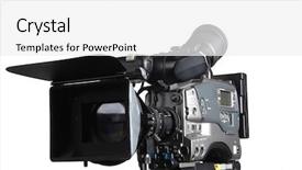  Presentation with professional audio studio - Amazing presentation theme having professional studio video camera front backdrop and a white colored foreground