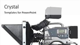  Presentation with studio - Theme with professional-studio-video-camera background and a white colored foreground