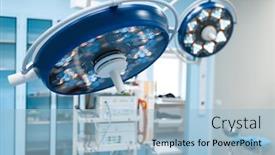  Presentation with surgery room - Colorful slide set enhanced with professional-surgery-lamps-in-operating backdrop and a light blue colored foreground