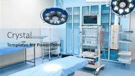  Presentation with surgery room - Slide deck enhanced with professional-surgery-operating-room-interior background and a light blue colored foreground