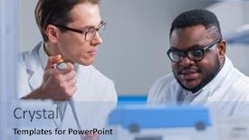  Presentation with genetic research - PPT layouts consisting of professional-team-of-scientists background and a light blue colored foreground