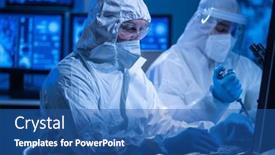  Presentation with research engineer - Slide deck consisting of professional-team-of-scientists background and a ocean colored foreground