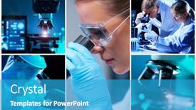 Presentation with research engineer - PPT layouts enhanced with professional-team-of-scientists background and a teal colored foreground