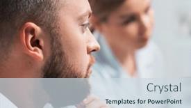  Presentation with research engineer - PPT theme consisting of professional-team-of-scientists background and a sky blue colored foreground