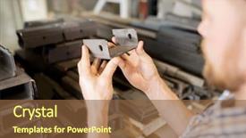  Presentation with technical service - Colorful slide deck enhanced with professional technical engineer with spare backdrop and a tawny brown colored foreground